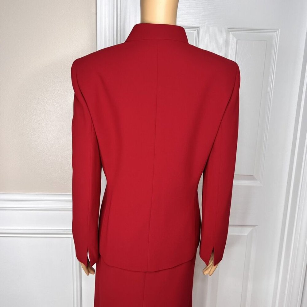 Kasper 2pc Red Polyester Lined Open Front Cocktai… - image 7